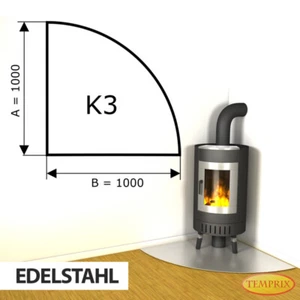 Kamin Bodenplatte Funkenschutz Kaminplatte Edelstahl Ofen Platte Ofenblech - K3 - Bild 1 von 7
