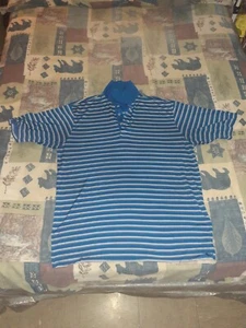 Blau gestreiftes Herren Large Polo Golf Stil Freizeit Hemd - Bild 1 von 6