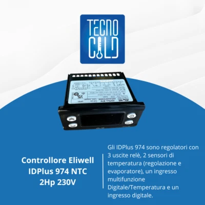 CONTROLLORE TERMOSTATO ELETTRONICO TEMPERATURA PER UNITÀ REFRIGERANTI DA 230V - Immagine 1 di 4