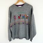 Vintage 90'S Mens Patterned Embroidered Cosby Sweater Jumper Sz Xl (G4691)