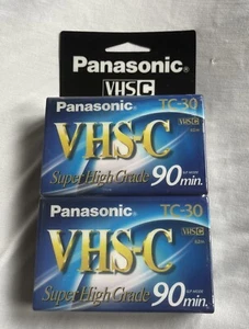 New Sealed 2 Panasonic Video Camera Tape TC-30 VHS-C Super High Grade 90 Minutes - Picture 1 of 6