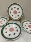 CALECA Belvedere Vintage Dinner Plates Hand Painted Italy Green Pink Geo 11 3/4?