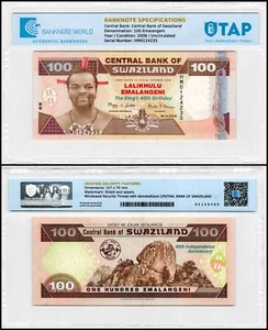 Swaziland 100 Emalangeni, 2008, P-34, UNC, Commemorative, Authenticated Banknote - Picture 1 of 1