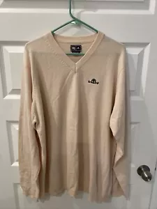 NEW ADIDAS Golf 100% WOOL Ivory V-neck Pullover SWEATER Sz XL (L8) - Picture 1 of 3