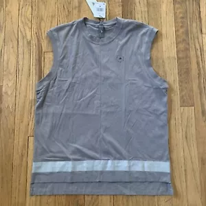 Adidas + STELLA McCARTNEY MUSCLE TANK T-shirt Women size M Gray Cap Sleeve New - Picture 1 of 8