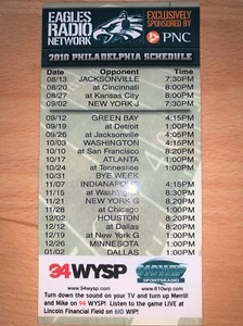 2010 Philadelphia Eagles calendario imán sked pnc banco/radio Eagles  - Imagen 1 de 1
