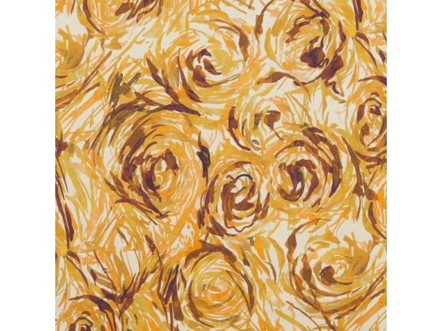DONGHIA Rio Sunset Gold Floral India Cotton Silk 2 yards+ New - Image 1 of 1