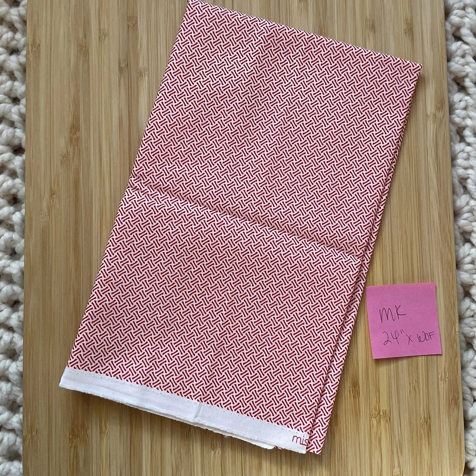 Bonnie & Camille Fabric Miss Kate Moda Red & White Basket Weave 24” X WOF - Image 1 of 1