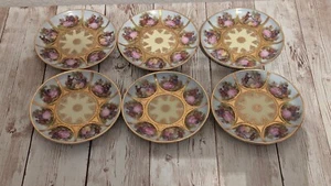 Hand Painted LOVE STORY Mini 3 3/4" Treat Plates Made in Western Germany 6 Total - Picture 1 of 9