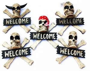 Calavera WELCOME Scull madera calaveras decoración calavera escudo de madera mural - Imagen 1 de 11