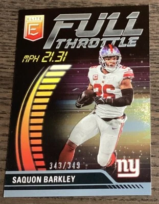 2023 Panini Donruss Elite Saquon Barkley #FT-SB Full Throttle /349 21.31 MPH - Image 1 of 2