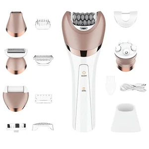 Maquinilla de afeitar eléctrica recargable 6 en 1 para mujer, afeitadora eléctrica para dama para rostro, cuerpo - Imagen 1 de 15