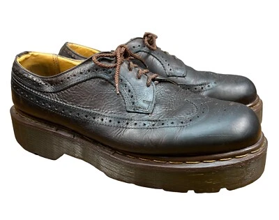 Años 90 Vintage Dr. Martens 3989 Talla 11 W Oxford Con Cordones Marrón Foto 1 de 4