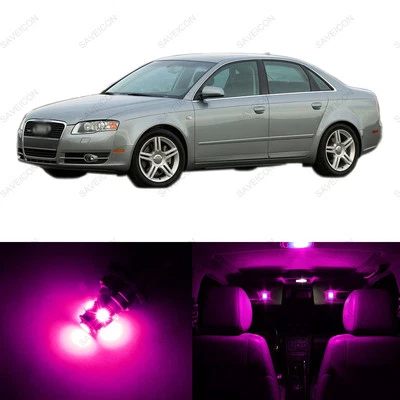21 x Pink LED Interior Light Package For 2002 - 2008 Audi A4 S4 B6 Sedan + TOOL - Image 1 of 4