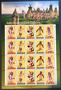 Scott #3076a (3072-3076) American Indian Dances Sheet of 20 Stamps - MNH - Picture 1 of 2