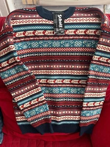Schott NYC x Grateful Dead Dancing Bear Crewneck Fairisle *RARE SOLD OUT* Medium - Picture 1 of 9