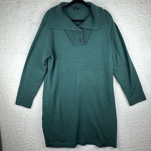 Talbots grün Baumwollmischung Johnny Kragen Pulloverkleid. Farbige Flecken Größe XL - Bild 1 von 8