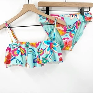 La Blanca Breezy Beauty Bikini Set Two Piece Set Size 8 Teal Molded Cups - Picture 1 of 16