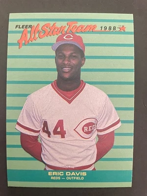 Fleer Eric Davis 1988 All-Star Team Insert Cincinnati Reds Foto 1 de 2
