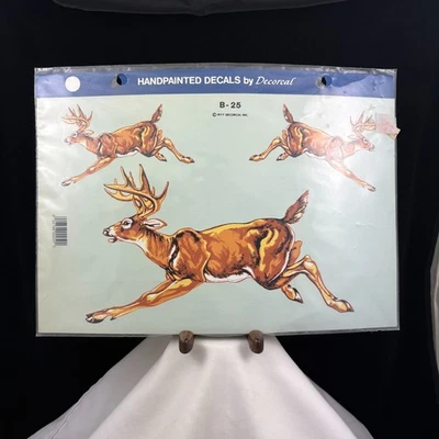 Vintage 1977 Hand Painted Decorcal Deer Decal.  Unopened, New In Package. - Image 1 of 3