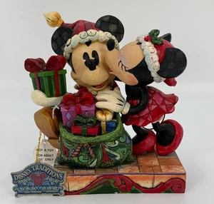 Jim Shore Disney Traditions Collection A Christmas Kiss Mickey Minnie ~ READ - Picture 1 of 14
