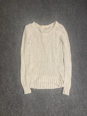 Suéter Roxy para Mujer Blanco Acanalado Tejido Elástico Pullover Algodón Pequeño Foto 1 de 4