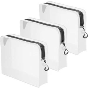 Clear Leak Proof Travel Bags for Toiletries 3 Pack, Super Soft Waterproof Lea... - Picture 1 of 8