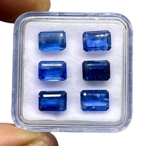 6 Stück Natürlich Kyanit Blau 7x5mm Oktagon Schliff Unbehandelt Lose Edelsteine - Picture 1 of 10