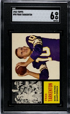 1962 Topps Fran Tarkenton #90 SGC 6 - Image 1 of 2