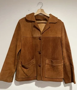 Vintage 1960's 70s Buckskin Jacket Men's Size Medium Leather - Picture 1 of 9