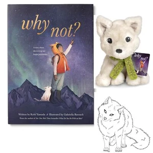 Why Not? Gift Set Hardcover, Arctic Fox Plush and Coloring Page Inspiring - Foto 1 di 8