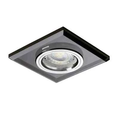 porta faretto incasso decorativo GU10 vetro blu scuro 1 luce fisso quadrato - Immagine 1 di 4