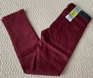 NWT Men's Stylo Skinnier Stretch Burgundy Denim Classic Skinny Jeans ALL SIZES - Picture 1 of 9