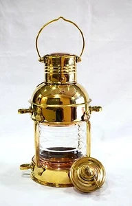 Vintage Brass Cargo Ship Railroad Oil Kerosene Burner Lantern Lamp Home Decor - Picture 1 of 4