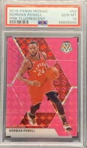 #d TO 10! PSA 10 NORMAN POWELL 2019 Panini Mosaic Pink Fluorescent /10 MIAMI - Bild 1 von 2