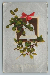 Christmas Silver Bell Vintage Postcard - Picture 1 of 2