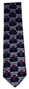 Corbata deportiva RM negra vintage de los Chicago Bulls de la NBA 100 % seda para hombre hecha en EE. UU. - Imagen 1 de 3