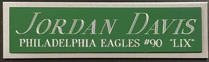 JORDAN DAVIS EAGLES NAMEPLATE FO AUTOGRAPHED Signed Football HELMET JERSEY PHOTO - Picture 1 of 8