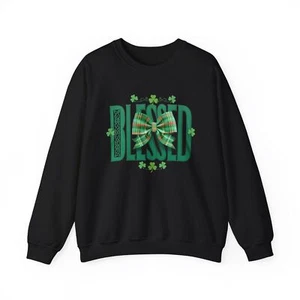St. Patrick's Day blessed bow Celtic Unisex Heavy Blend™ Crewneck Sweatshirt - Picture 1 of 7