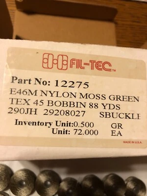 Lot of 69 Bobbin Thread Spools Moss Nylon Fil-Tec E46M 12275 Sewing Fly Tying - Image 1 of 3