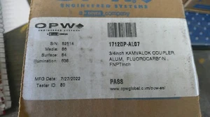 NEU OVP 3/4" Kamvalok Kupplung 1712DP-AL07 ALUM, Fluorocarbon, FNTP - Bild 1 von 3