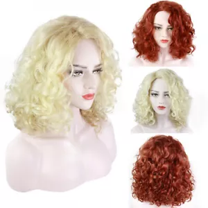 New Women Wig Short Wavy Curly Wig Ladies Hair Fluffy Wig Blonde Wigs+Wig Cap - Picture 1 of 7