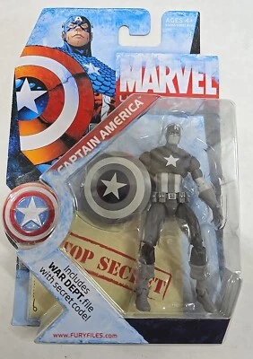 SDCC 2009 MARVEL UNIVERSE - Figura de acción Capitán América (blanco y negro) sin usar, en caja Foto 1 de 2