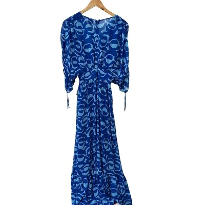 Maxi Vestido INC International Concepts Azul Geo Estampado Gasa Fluido XS NUEVO CON ETIQUETAS Boho Foto 1 de 4