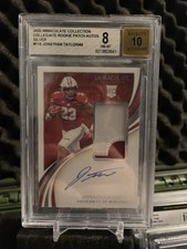 2020 Immaculate Collegiate JONATHAN TAYLOR Rookie Patch AUTO RPA /49 Colts BGS 8
