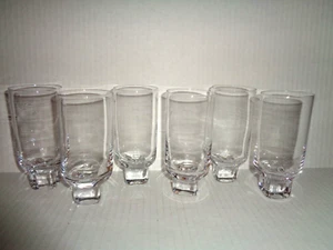 Iittala GEO (6) CRYSTAL MODERN GLASSES / TUMBLERS Ice Cube Base FINLAND - Picture 1 of 9
