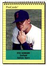1991 Salinas Spurs ProCards #2256 Ryo Kawano Yokohama Japan Baseball Card