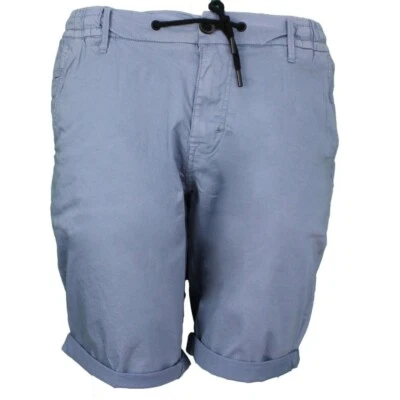 No Excess Hombre Chino Short Sport Garment Dyed Sarga Stretch Azul Liso - Imagen 1 de 4