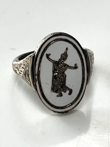 Vintage Thailand Siam Dancer Flip Ring Sterling Silver Size P - Picture 1 of 16