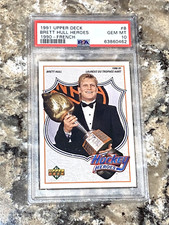 1991-92 Upper Deck Heroes FRENCH Brett Hull #8 PSA 10 GEM MINT St Louis Blues UD